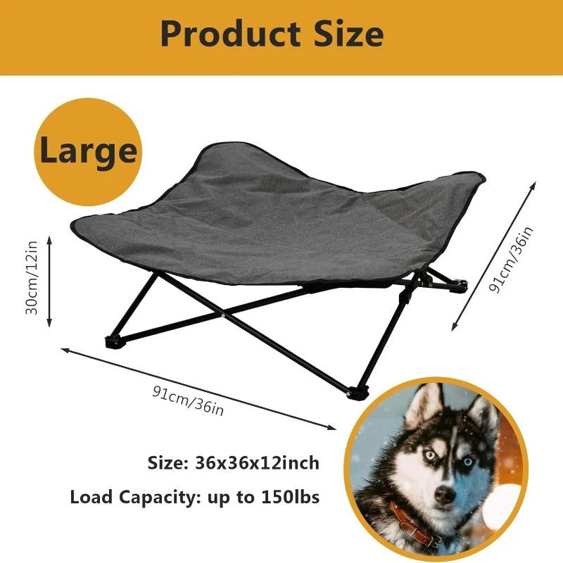 Raised Dog Bed Portable Pet Cot Travel Camping Gear