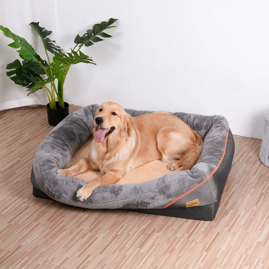 Bingopaw Orthopedic Memory Foam Dog Bed Bolstered Sofa Waterproof