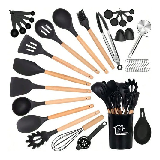 Silicone Kitchen Utensil Set 36-Piece Heat Resistant Essentials