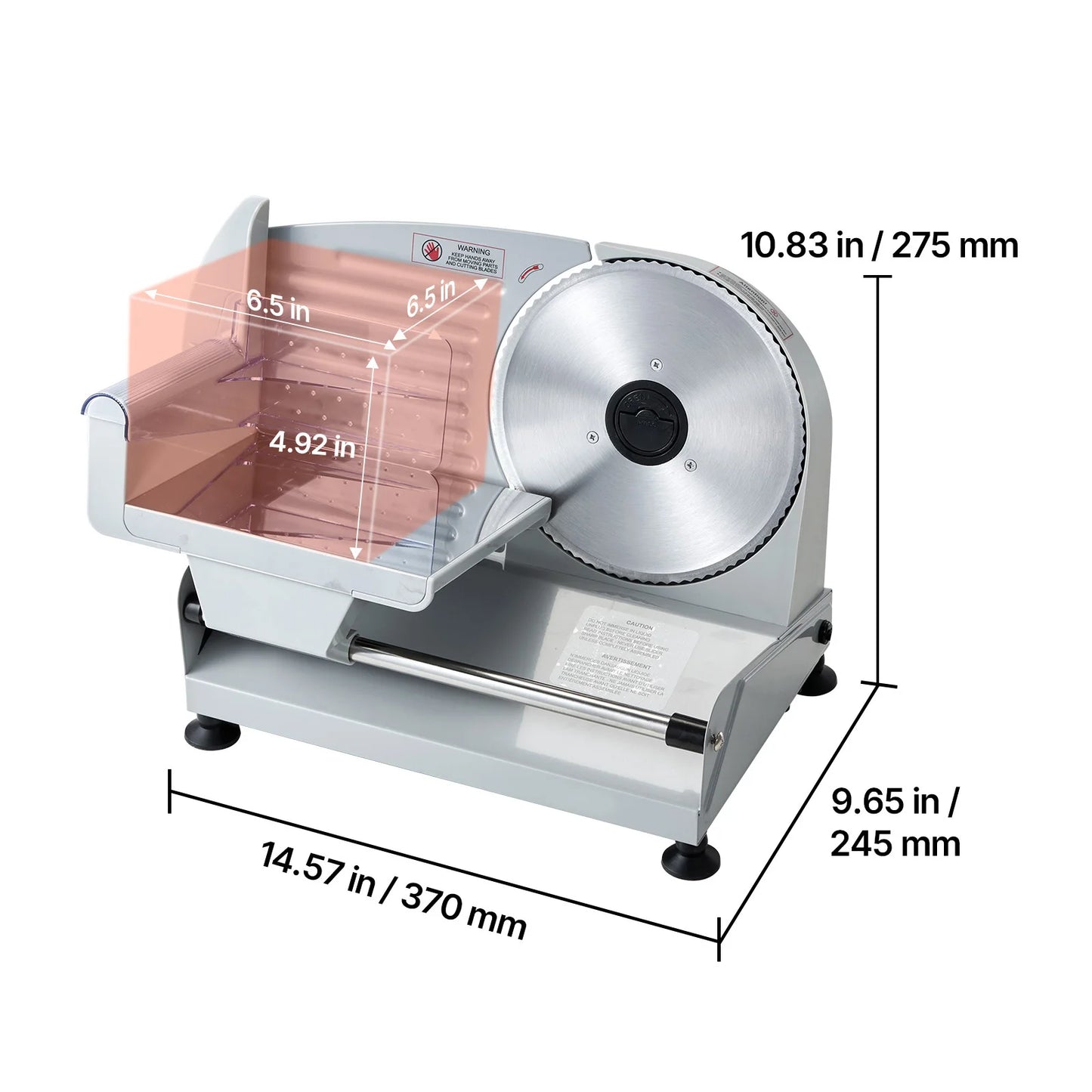7.5" Electric Meat Slicer, 200W Food Deli Slicer Machine with SUS420 Stainless Steel Blade & Adjustable Thickness, UL Approved for Home Kitchen