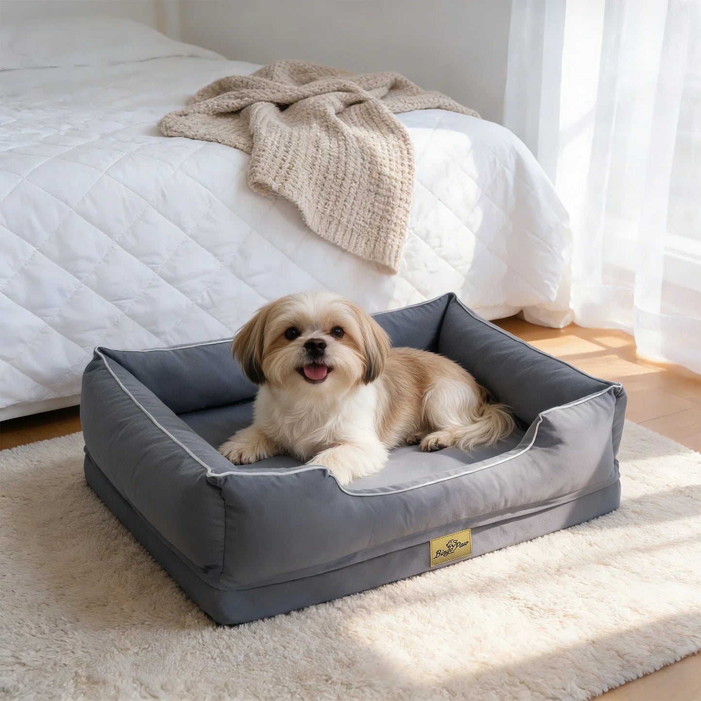 BINGOPAW Orthopedic Dog Bed With Foam Base And Waterproof Lining