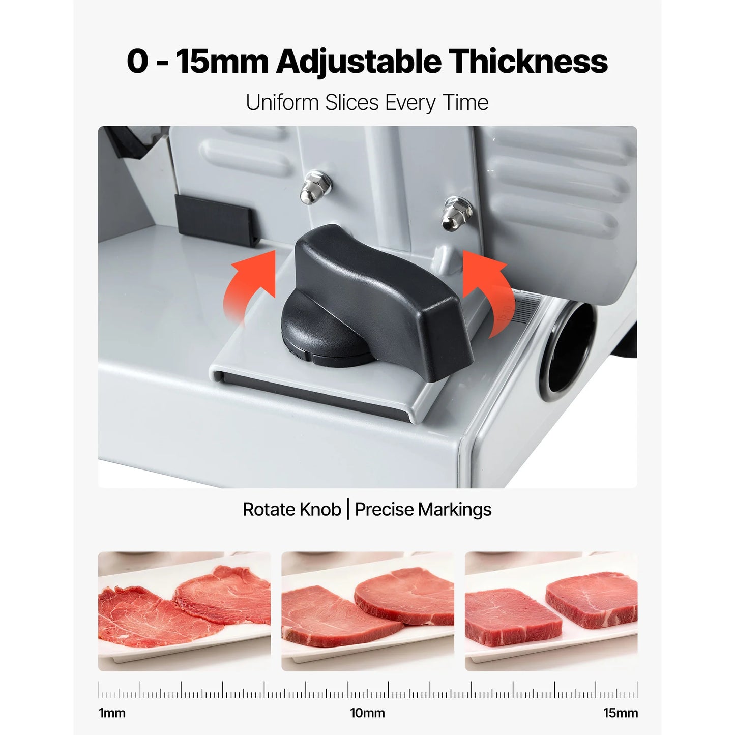 7.5" Electric Meat Slicer, 200W Food Deli Slicer Machine with SUS420 Stainless Steel Blade & Adjustable Thickness, UL Approved for Home Kitchen