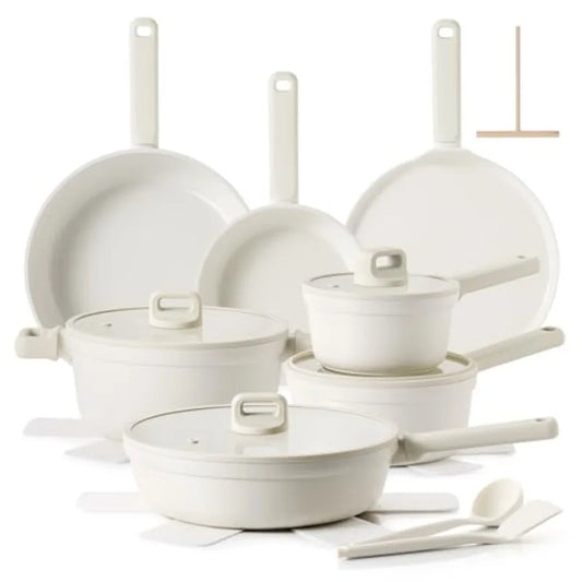 20Pcs Pots and Pans Set Nonstick, Ceramic Cookware Set Non Stick, Non-toxic Healthy Kitchen Cooking Set, Induction Compatible,