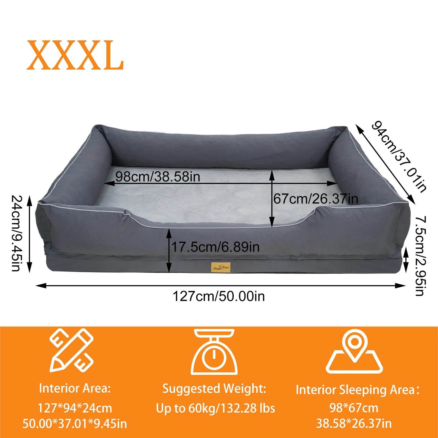 BINGOPAW Orthopedic Dog Bed With Foam Base And Waterproof Lining