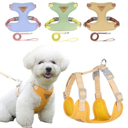 Breathable Puppy Harness And Leash Set For Dogs Cats
