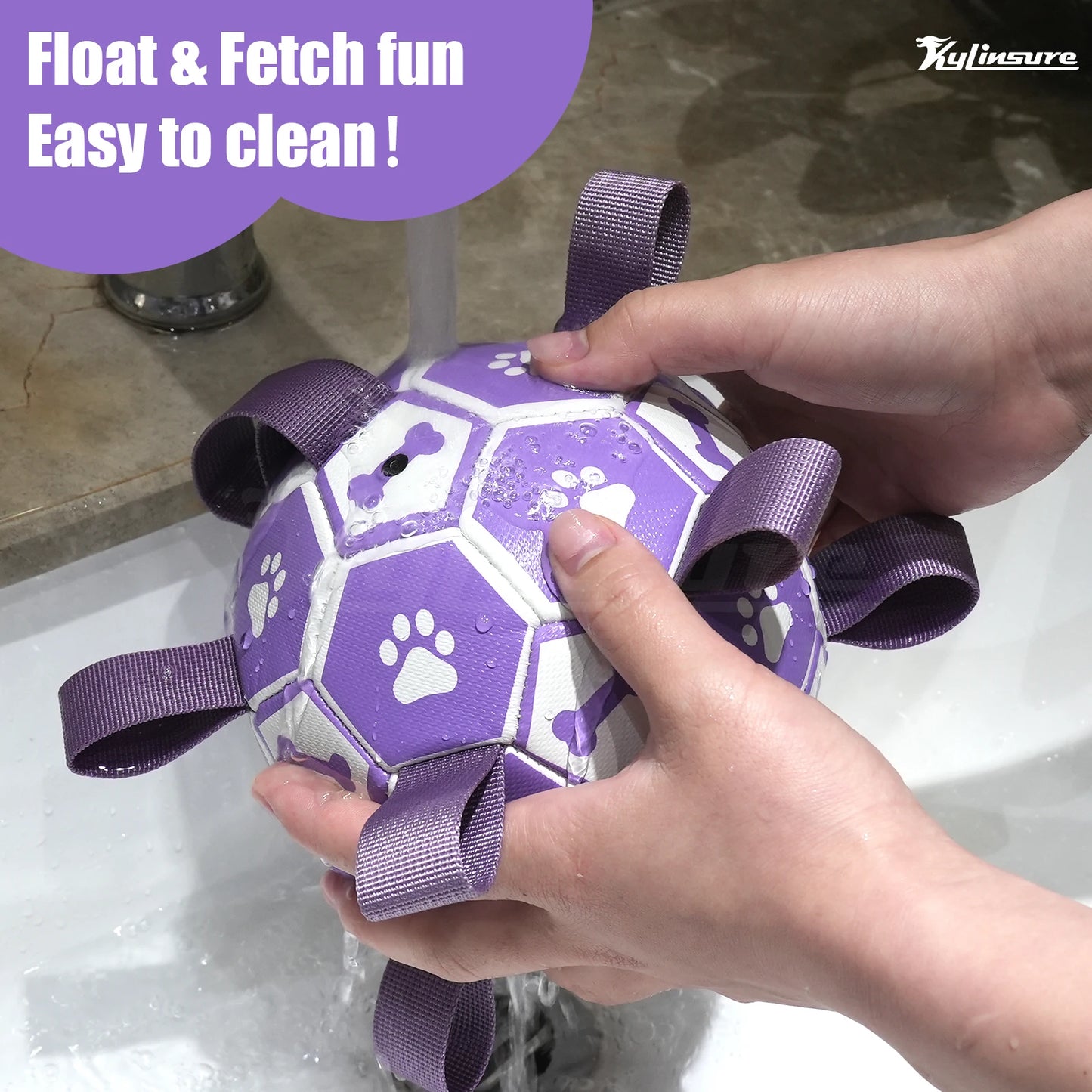 Dog Soccer Ball Toy With UltraDurable Straps For Tug