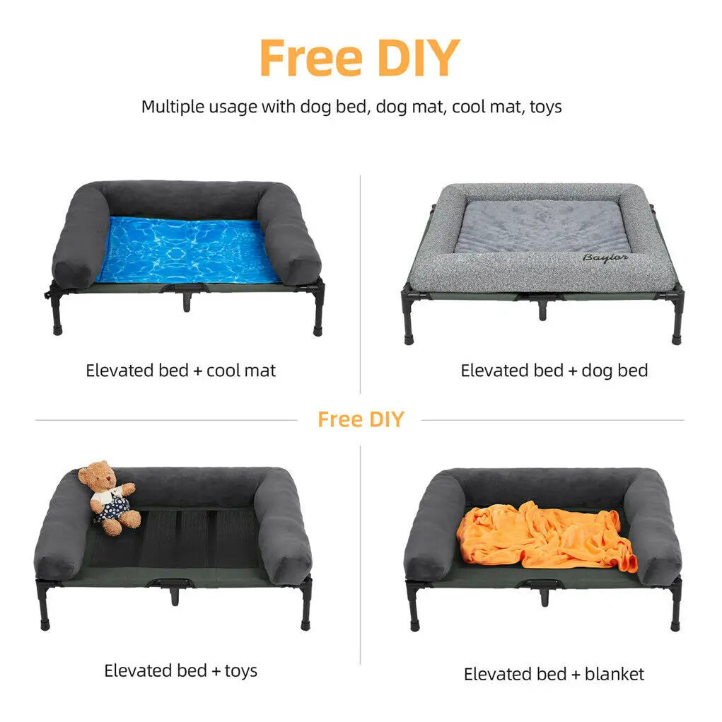 BINGOPAW Elevated Pet Bed for Dogs and Cats Indoor Outdoor