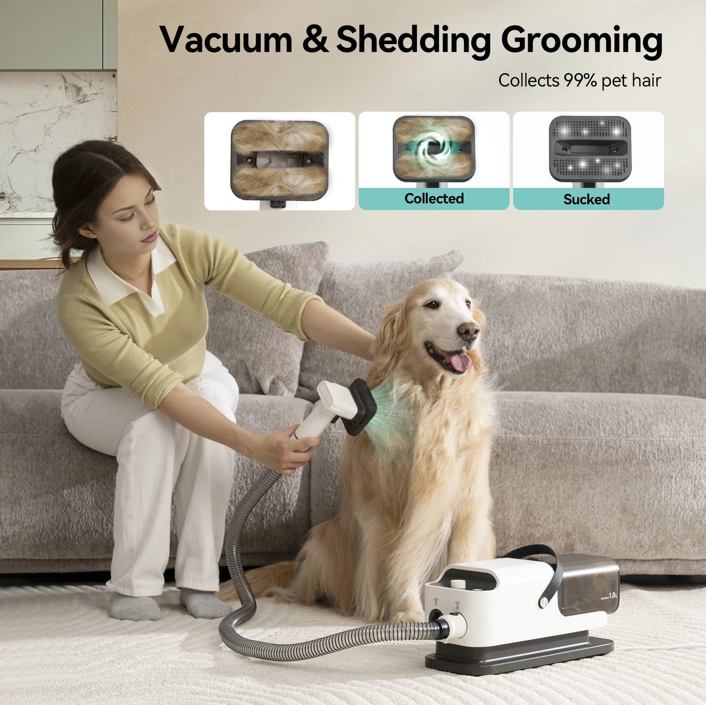 Amicura P1 Pet Grooming Vacuum And Hair Dryer Adjustable Speed