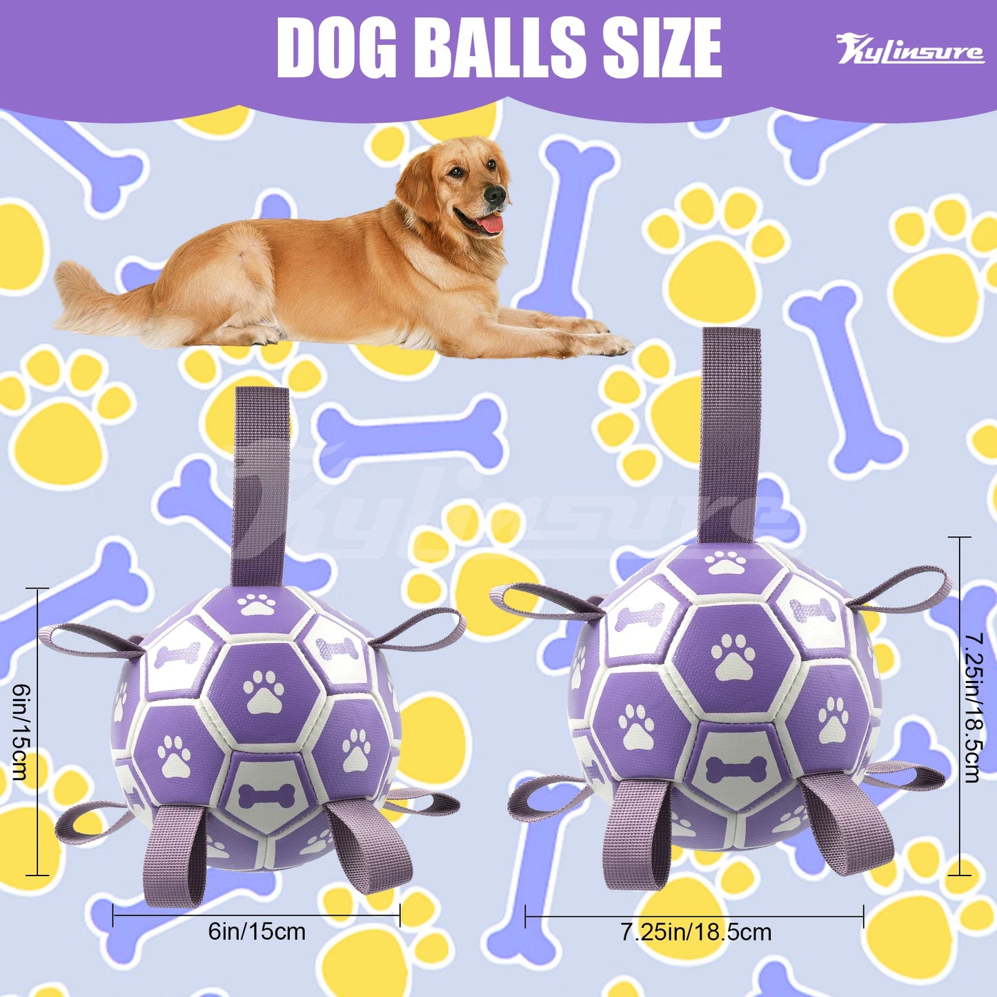 Dog Soccer Ball Toy With UltraDurable Straps For Tug