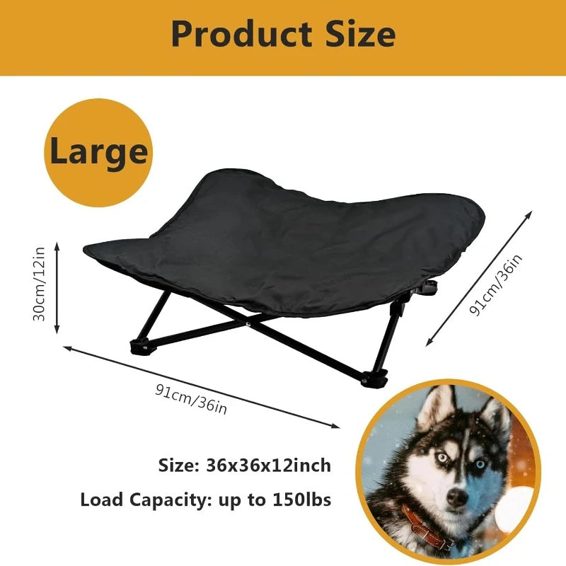 Raised Dog Bed Portable Pet Cot Travel Camping Gear