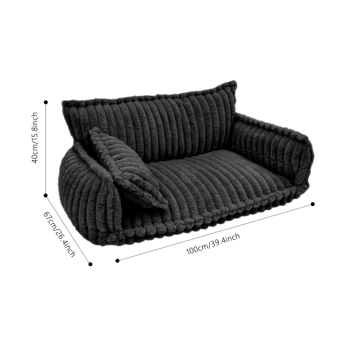 Pet Couch With Removable Washable Cover Plush Bed For Cats And Dogs