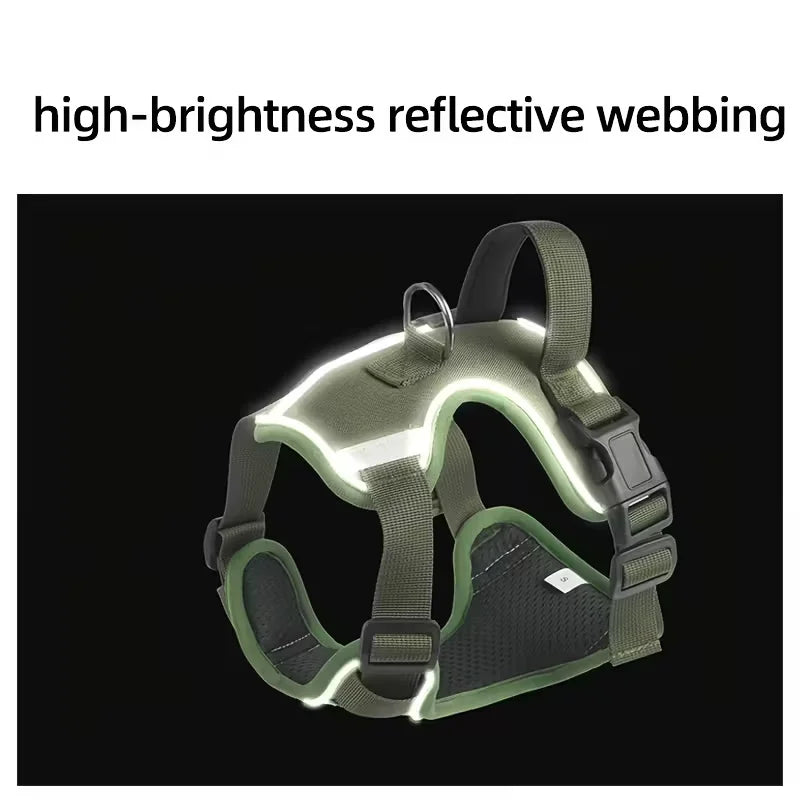 Heavy-Duty Dog Harness With Anti-Slip Padding And Front Connector