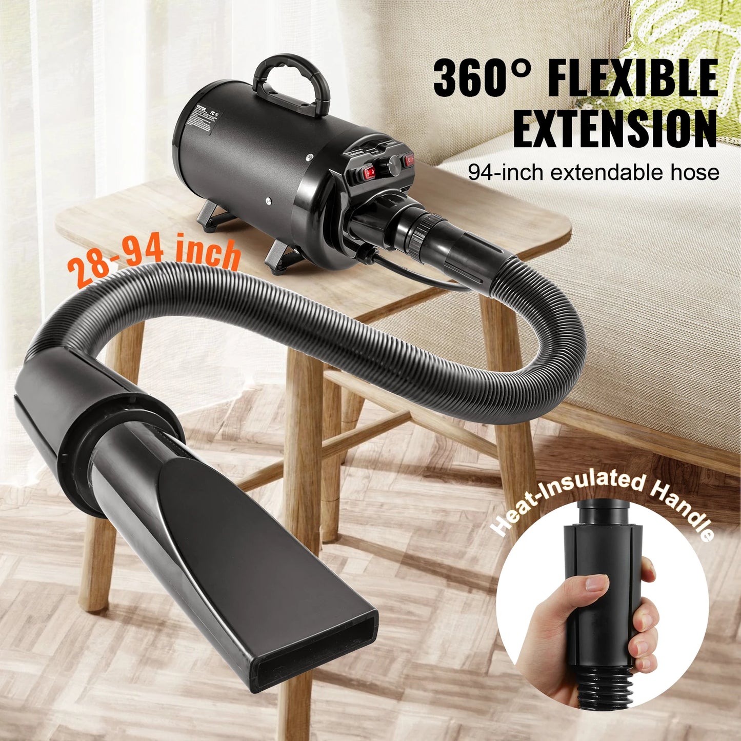 SucceBuy 2000W Professional Dog Blow Dryer With Precision Adjustable Speed