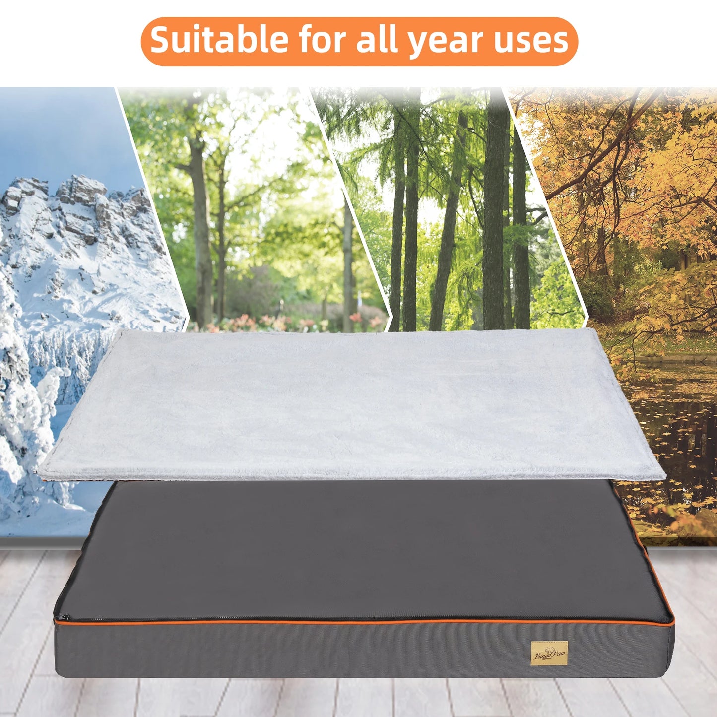BINGOPAW Orthopedic Dog Bed With Washable Cover For Pets