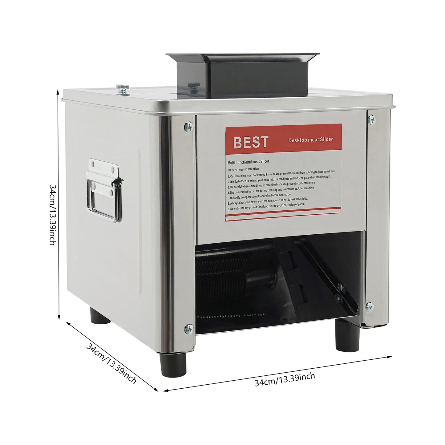 850W Electric Meat Cutter Machine, Stainless Steel Meat Slicer,310r/min Kitchen Meat Cutting Machine US Standard 110V
