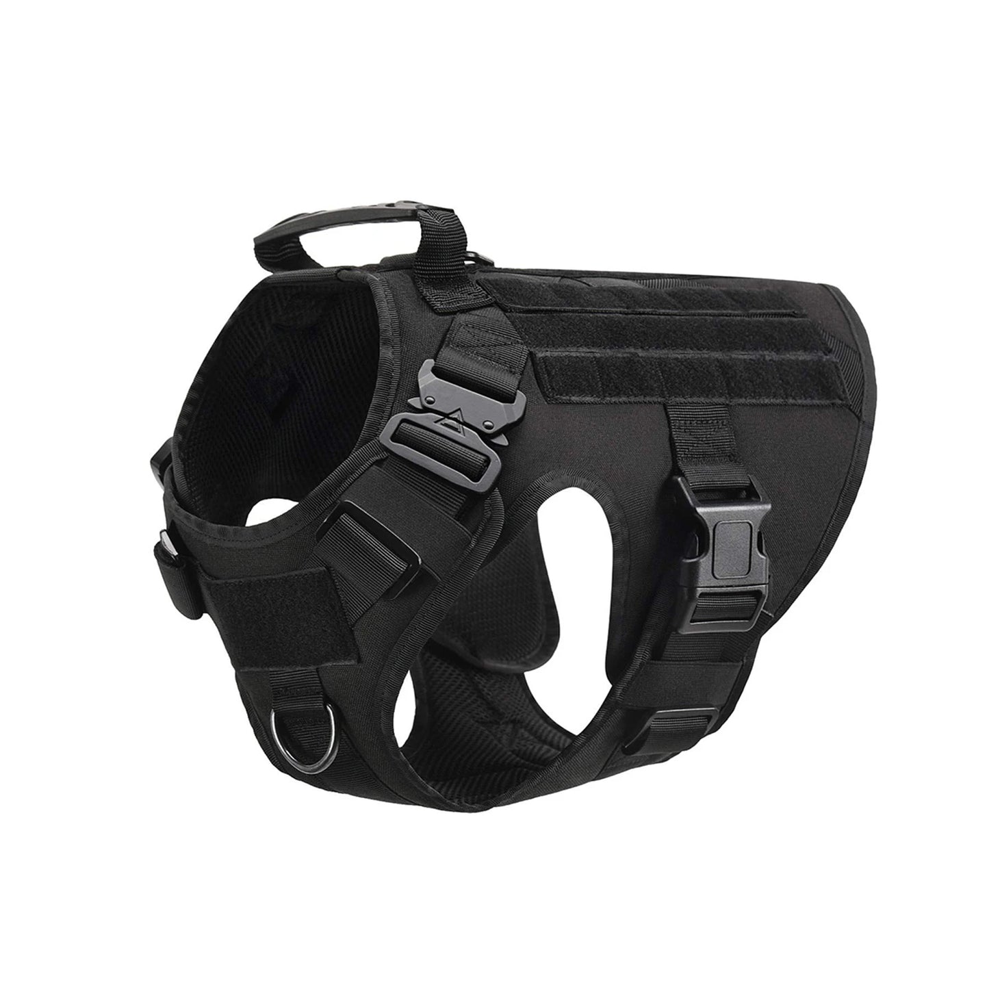 Nylon Tactical Dog Harness With Molle Pouches For Training And Walking