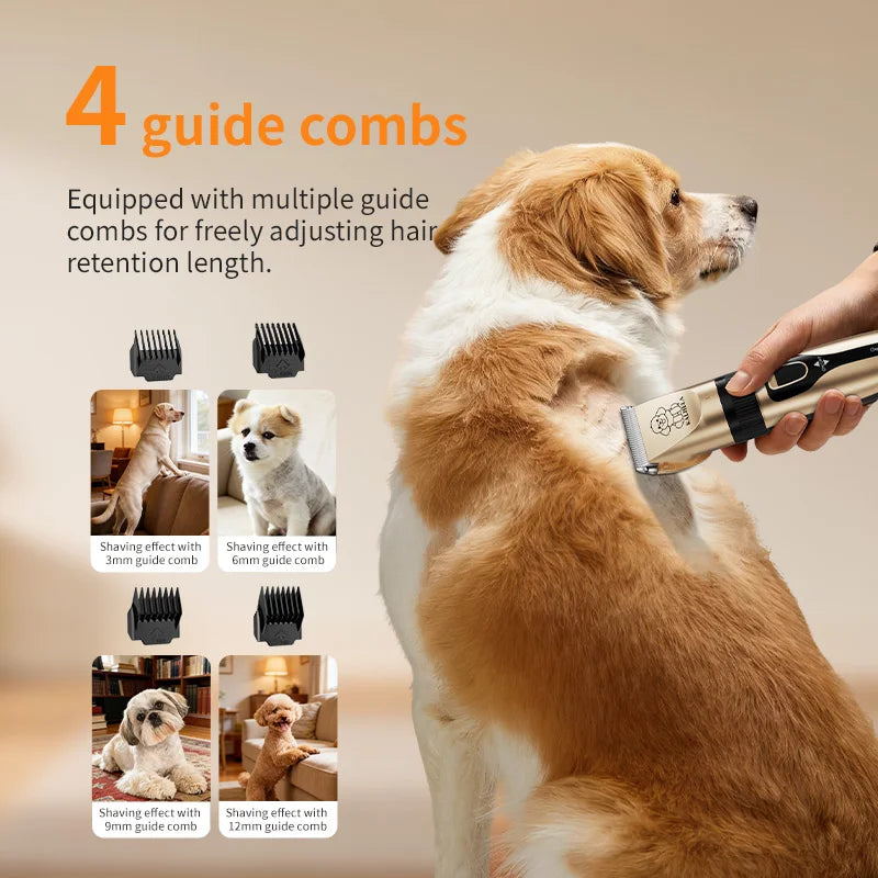 Dog Grooming Clippers Kit With Low Noise Trimmer And Tools