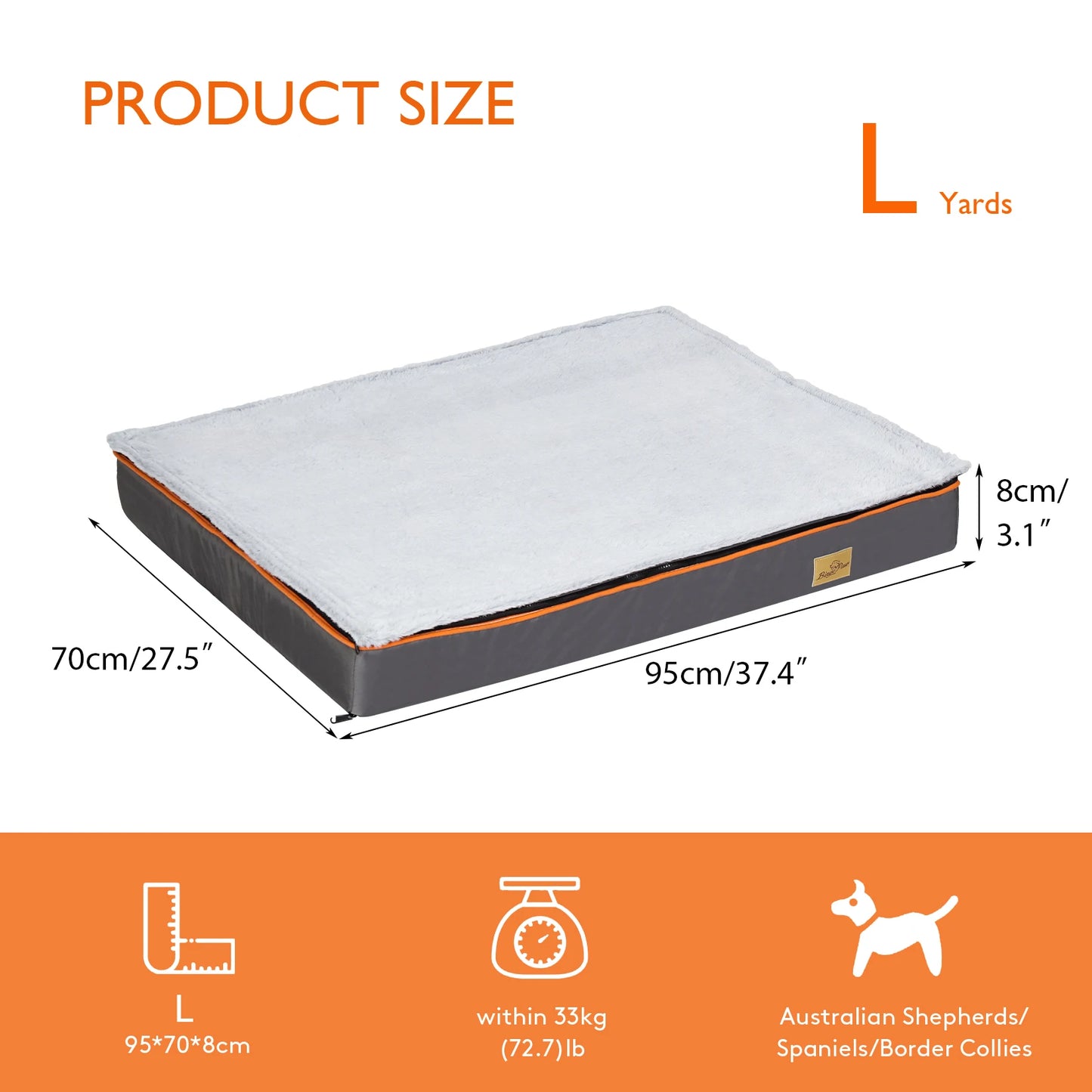 BINGOPAW Orthopedic Dog Bed With Washable Cover For Pets