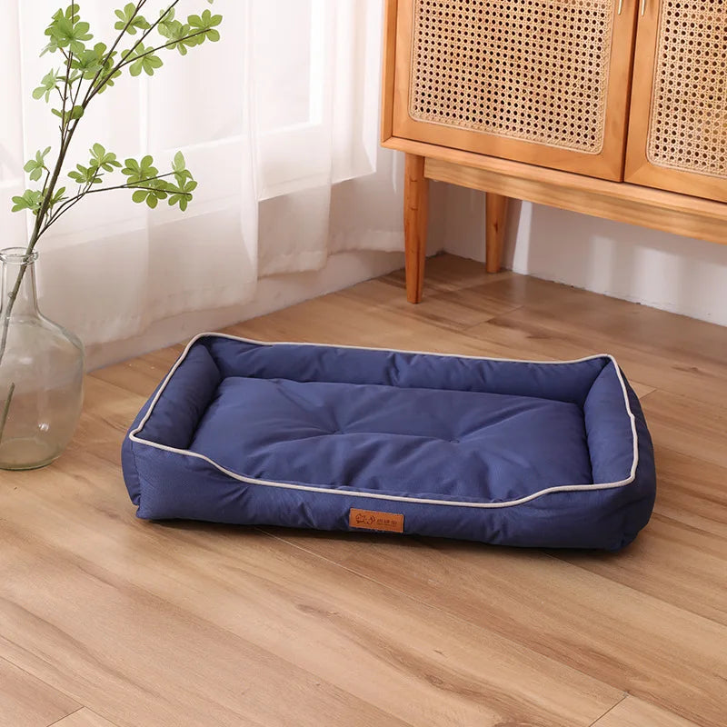 Square Four Season Large Dog Bed Waterproof Sofa Style Bite Resistant