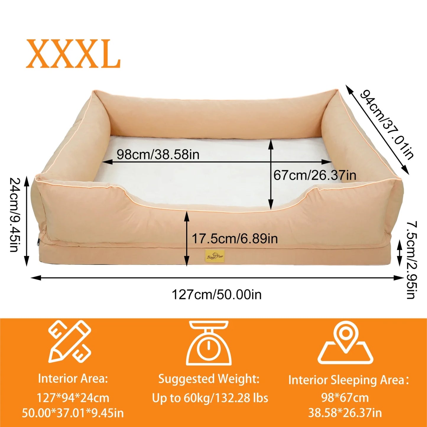 BINGOPAW Orthopedic Dog Bed With Foam Base And Waterproof Lining