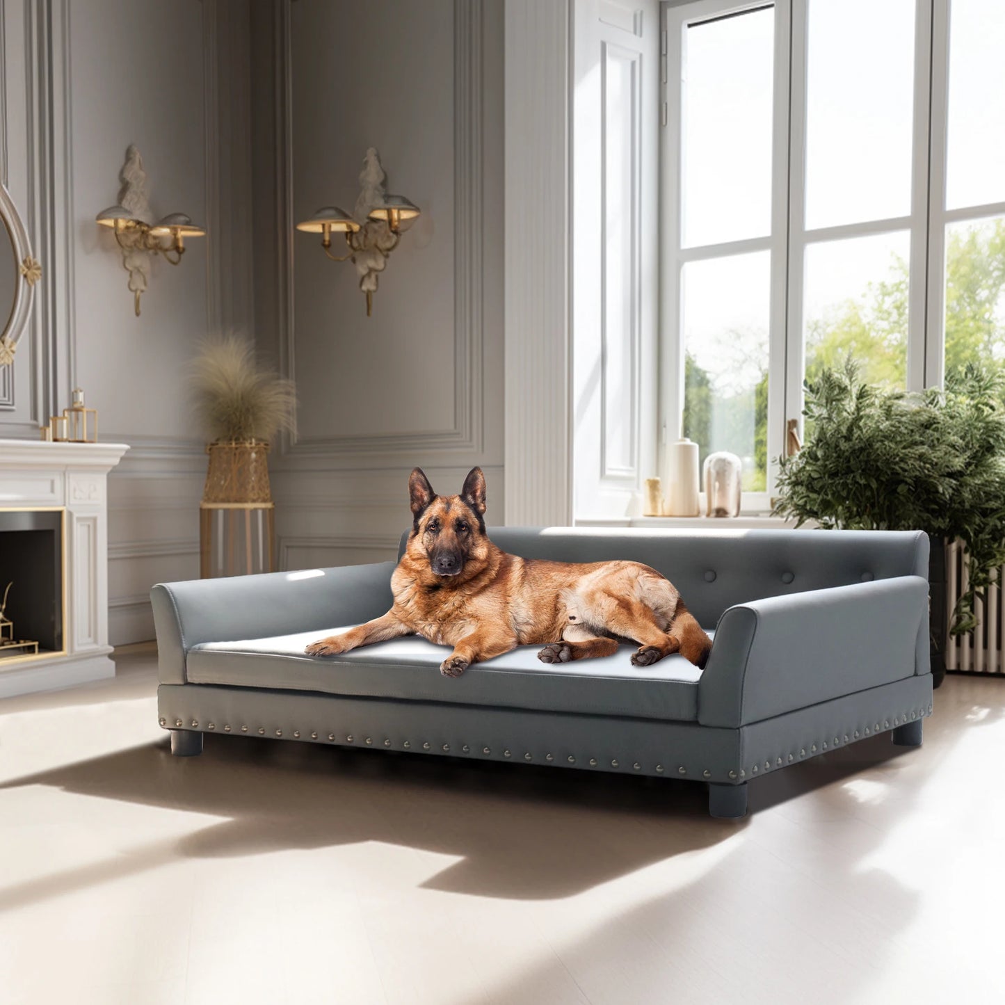 BINGOPAW Elevated Rectangle Dog Bed Durable Modern Sofa