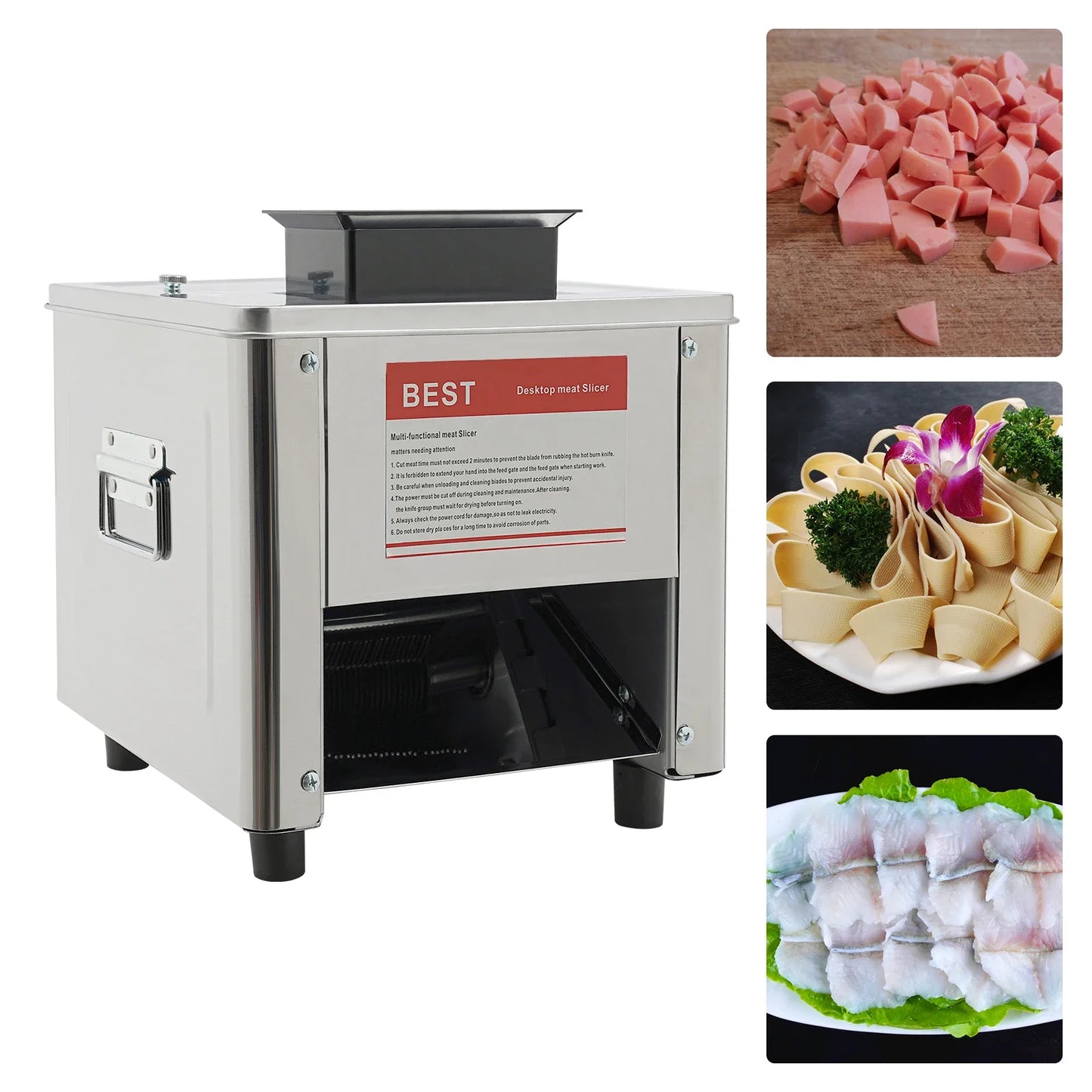 850W Electric Meat Cutter Machine, Stainless Steel Meat Slicer,310r/min Kitchen Meat Cutting Machine US Standard 110V