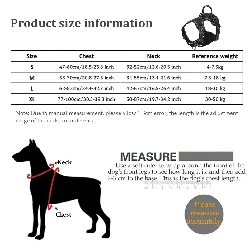 Reflective Adjustable Nylon Dog Harness Breathable Vest for Small to Large Dogs