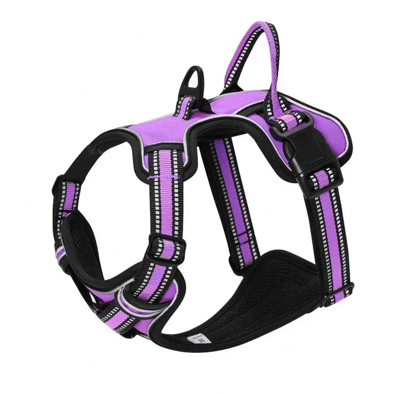 Reflective Adjustable Nylon Dog Harness Breathable Vest for Small to Large Dogs