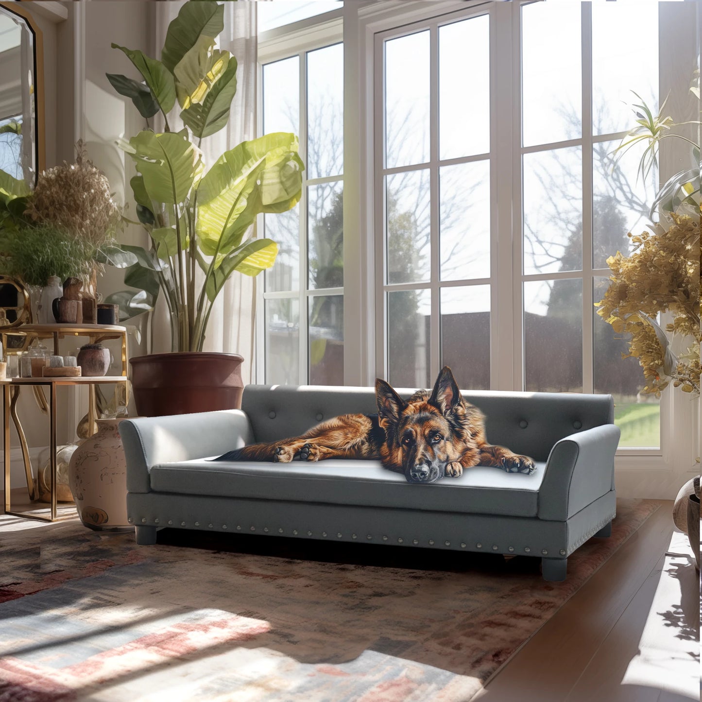 BINGOPAW Elevated Rectangle Dog Bed Durable Modern Sofa