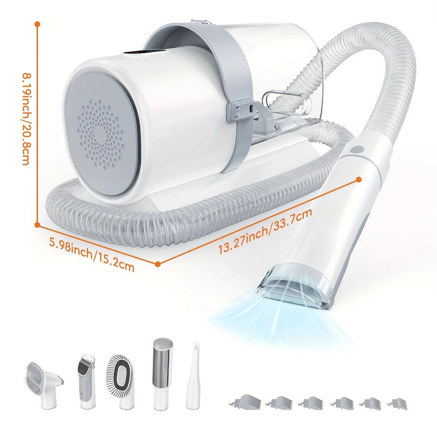 Pet Grooming Vacuum Kit 5 In 1 With Clippers Tools