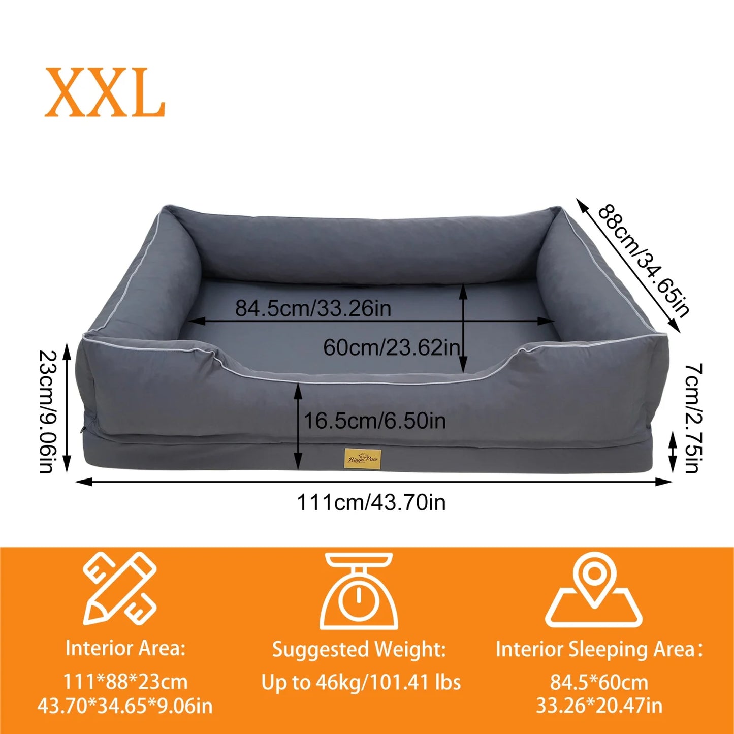 BINGOPAW Orthopedic Dog Bed With Foam Base And Waterproof Lining