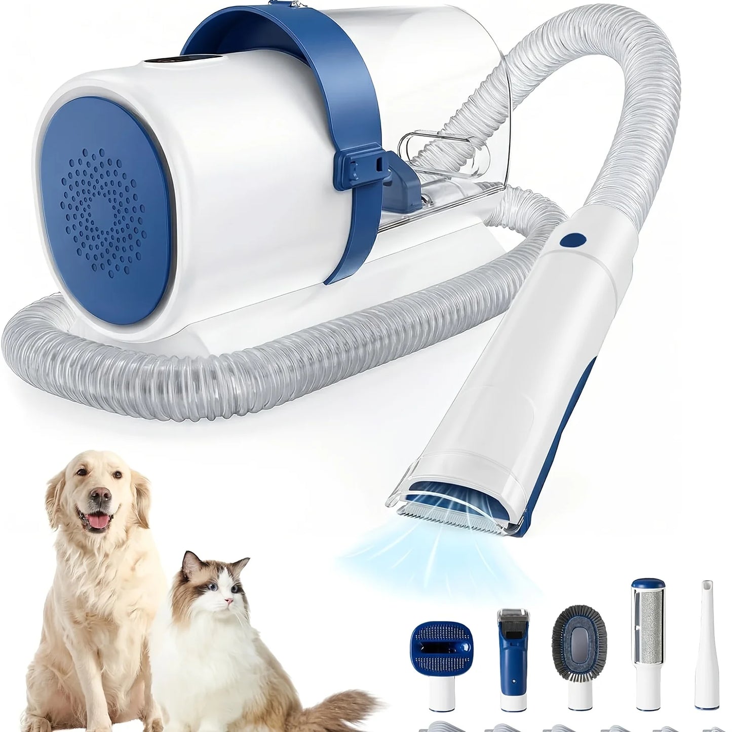 Pet Grooming Vacuum Kit 5 In 1 With Clippers Tools