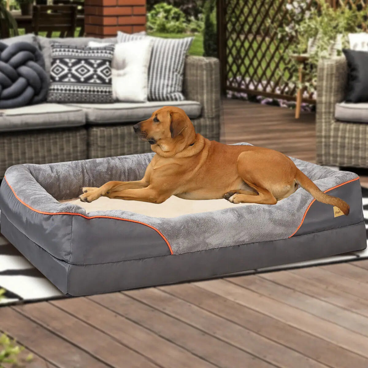 Bingopaw Orthopedic Memory Foam Dog Bed Bolstered Sofa Waterproof