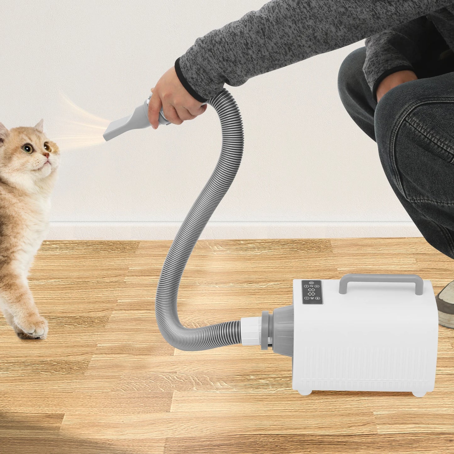 Pet Dog Hair Dryer With Adjustable Temperature 9 Speeds