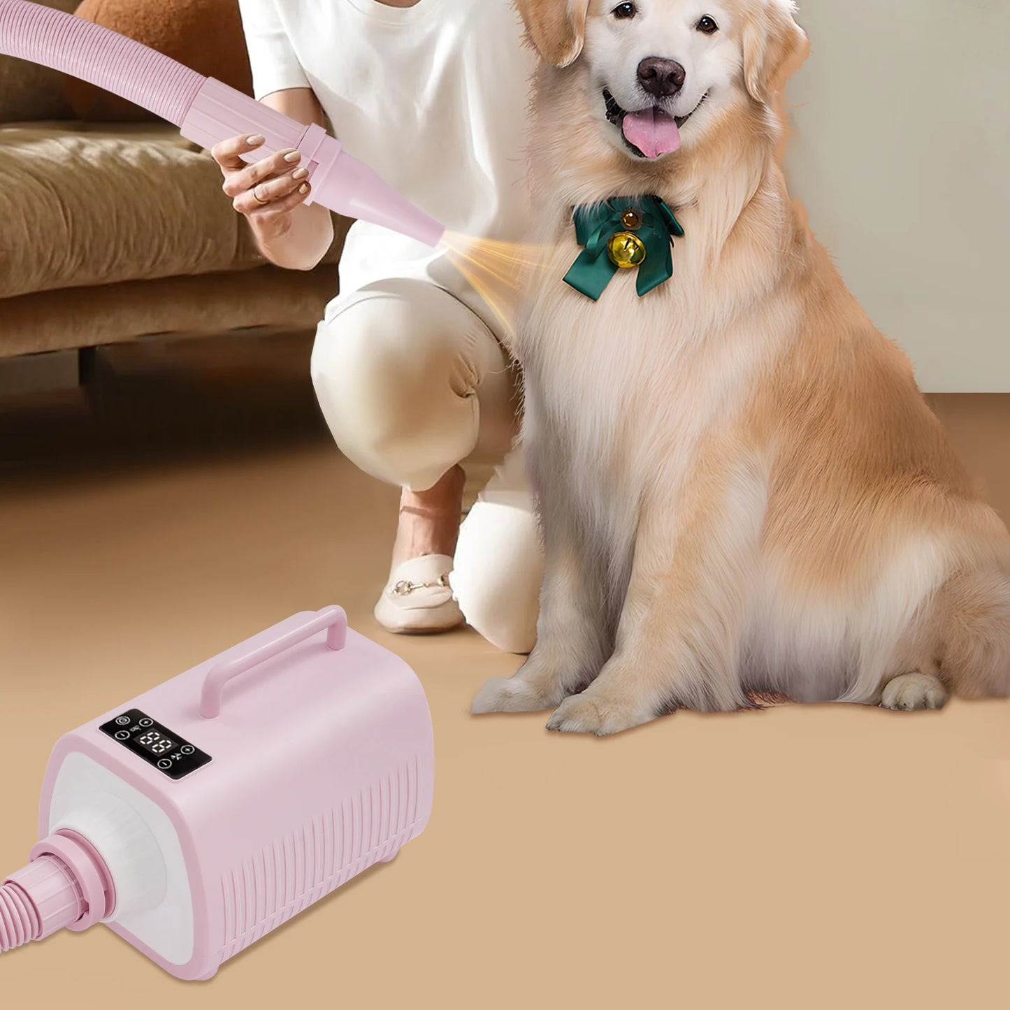 Pet Dog Hair Dryer With Adjustable Temperature 9 Speeds