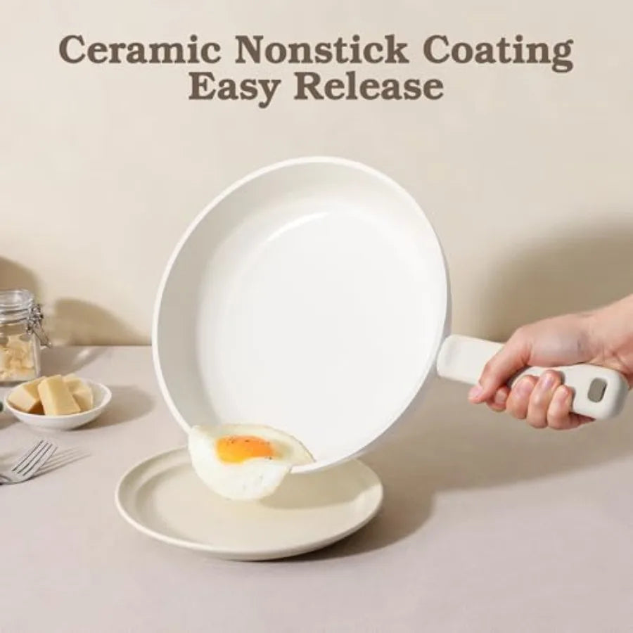20Pcs Pots and Pans Set Nonstick, Ceramic Cookware Set Non Stick, Non-toxic Healthy Kitchen Cooking Set, Induction Compatible,