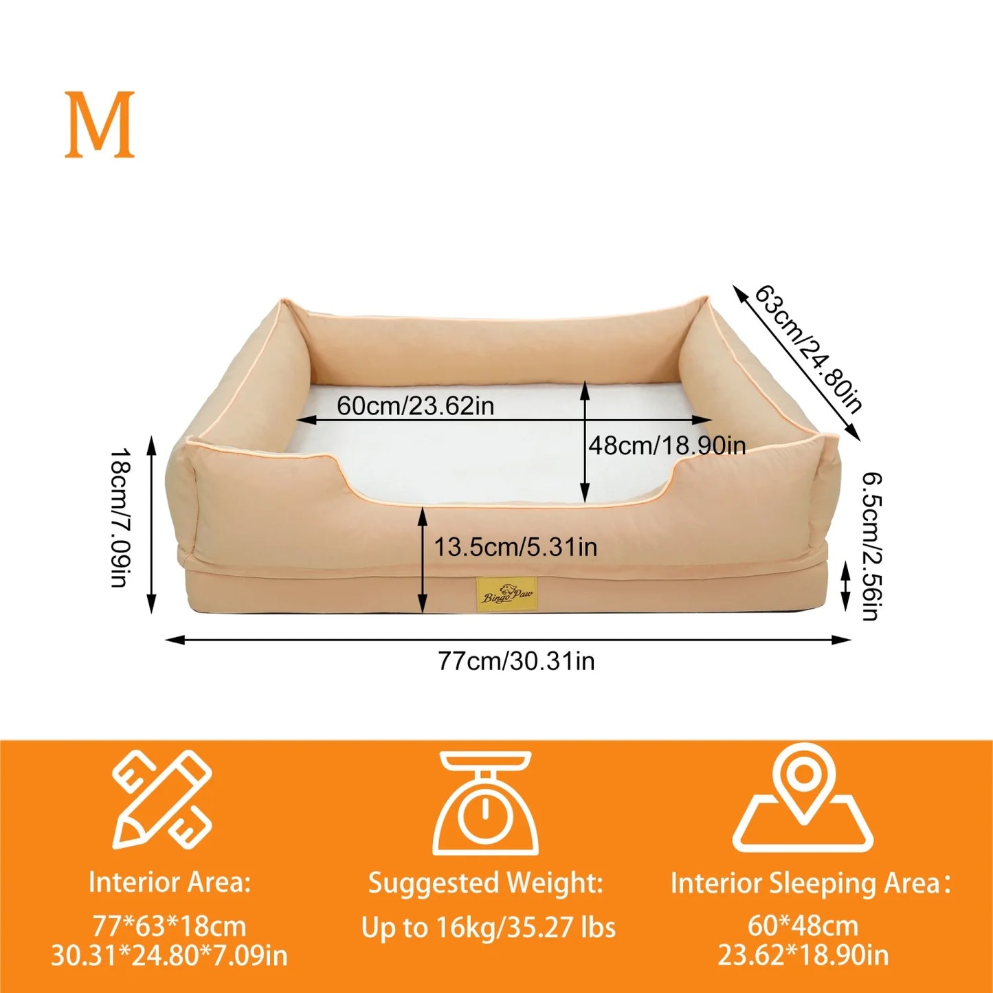 BINGOPAW Orthopedic Dog Bed With Foam Base And Waterproof Lining