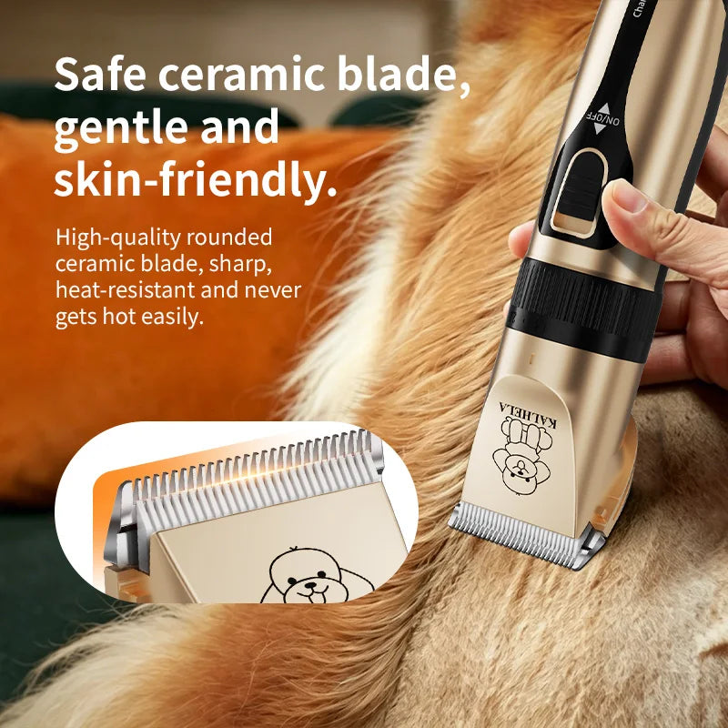 Dog Grooming Clippers Kit With Low Noise Trimmer And Tools
