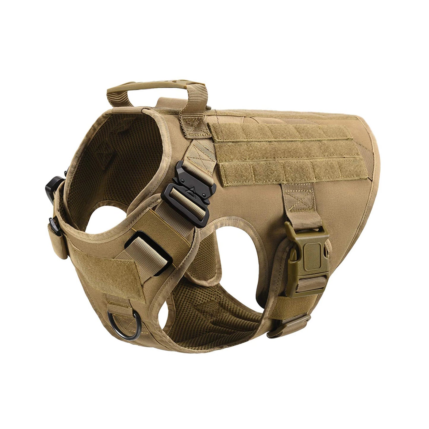 Nylon Tactical Dog Harness With Molle Pouches For Training And Walking