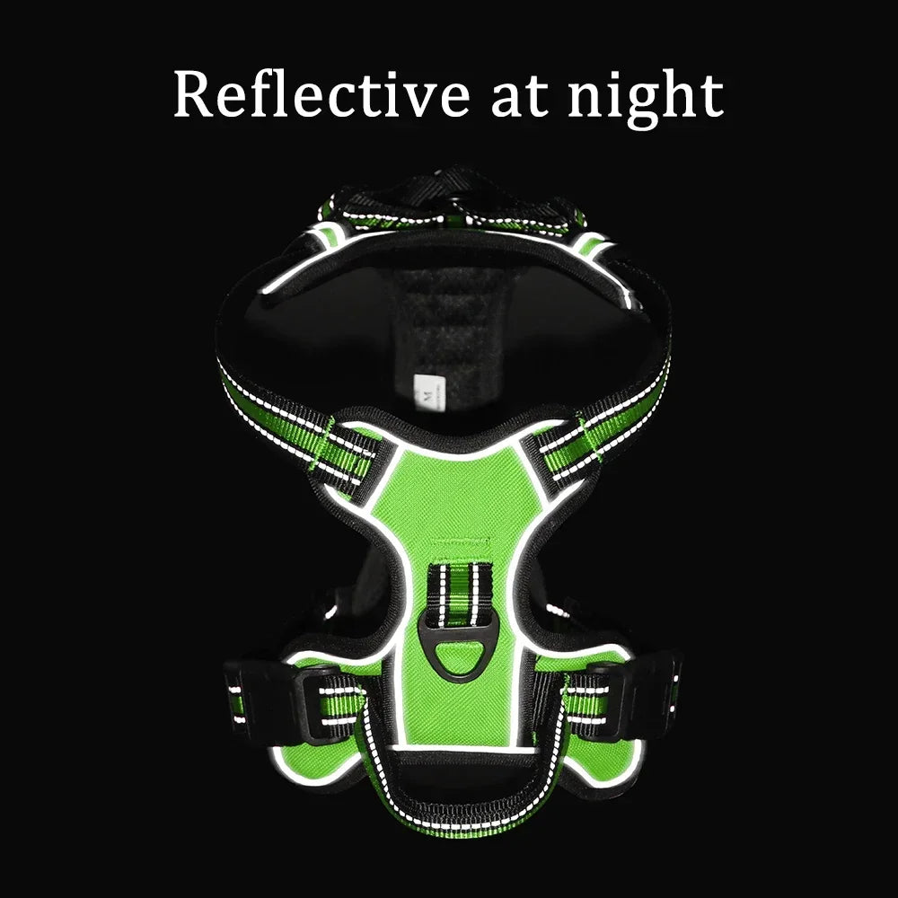 Reflective Adjustable Nylon Dog Harness Breathable Vest for Small to Large Dogs