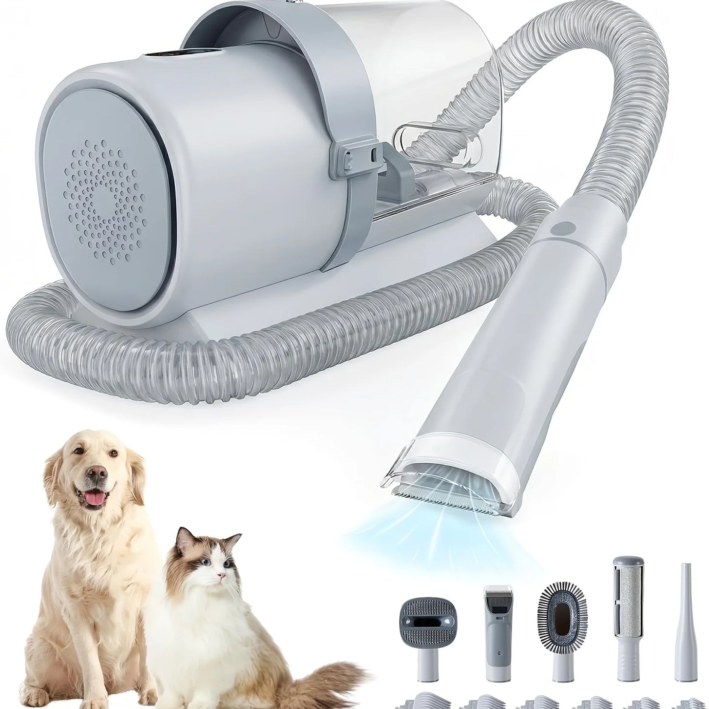 Pet Grooming Vacuum Kit 5 In 1 With Clippers Tools