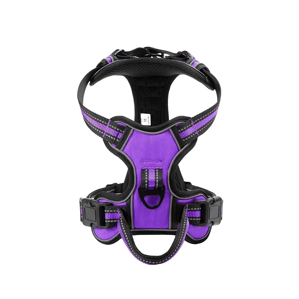 Reflective Adjustable Nylon Dog Harness Breathable Vest for Small to Large Dogs