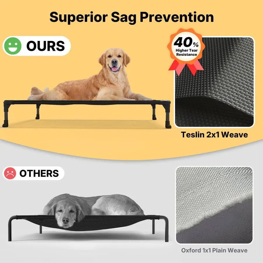 Outdoor Elevated Dog Bed For Large Dogs Breathable Cooling Cot