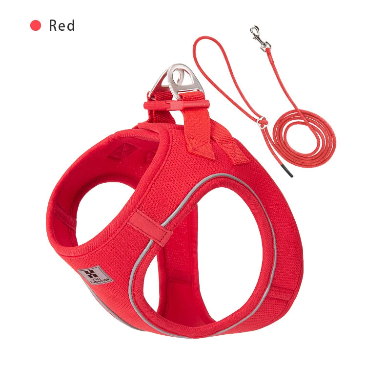 Dog Harness Leash Set Reflective Adjustable For Small Medium Dogs