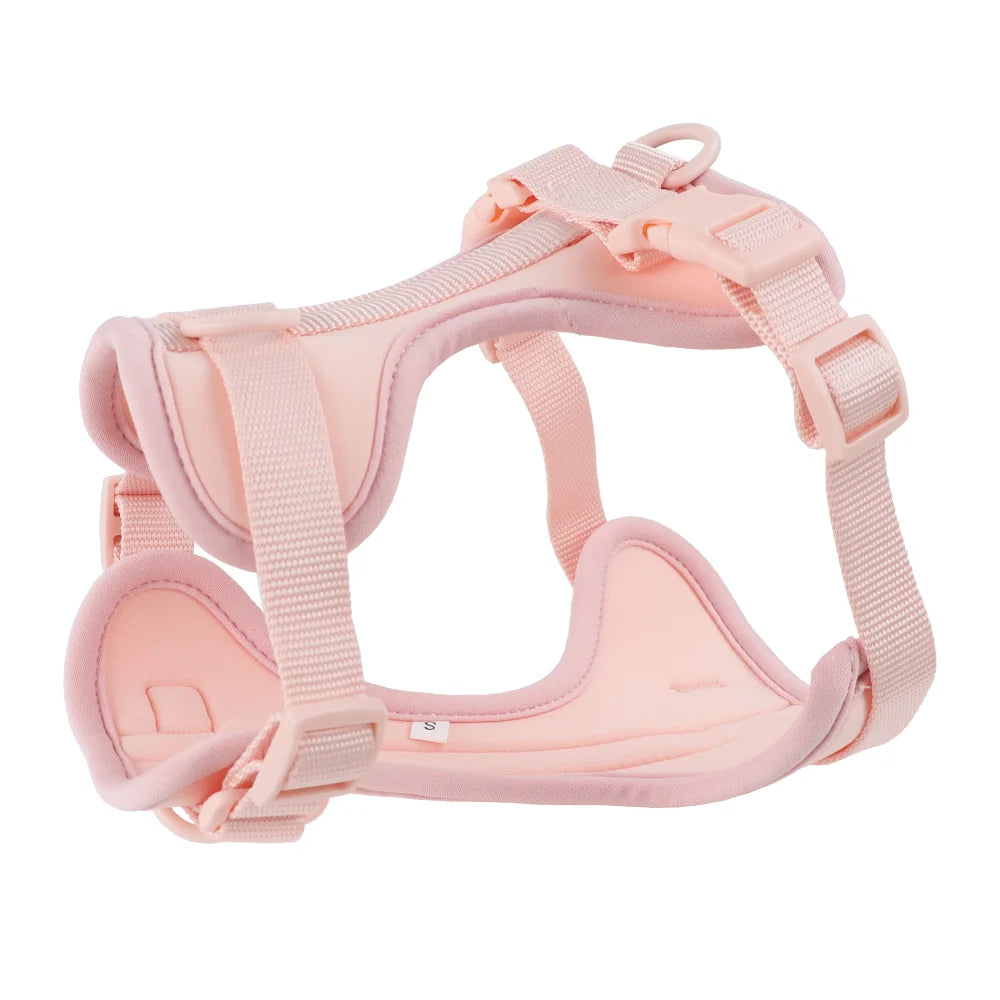 Double Dog Harness And Leash Set PVC Comfort Breathable Adjustable Chest Strap