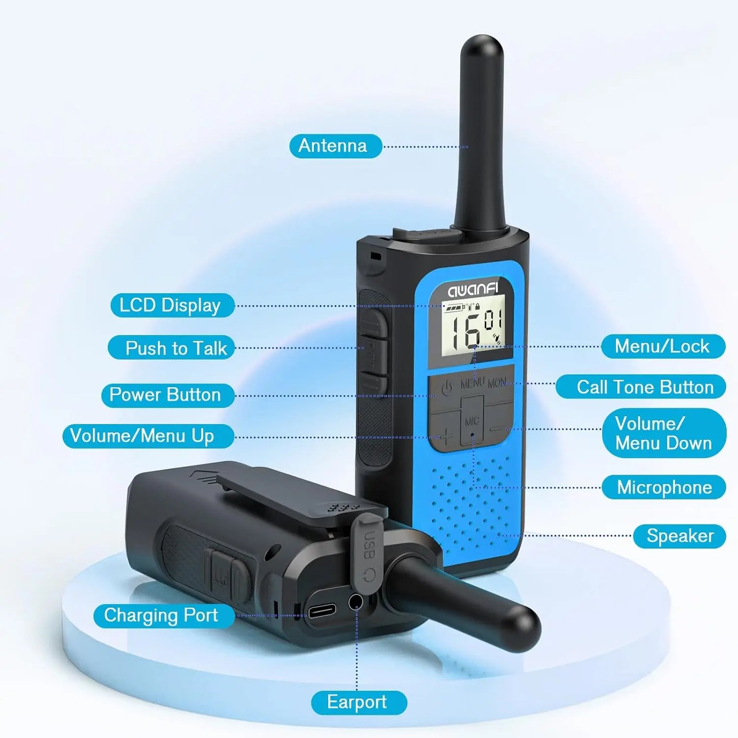 AWANFI Long-Range Walkie Talkies for Adults and Kids VOX