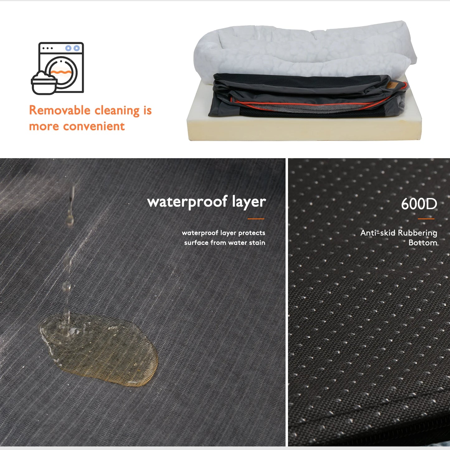 Bingopaw Orthopedic Memory Foam Dog Bed Bolstered Sofa Waterproof
